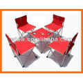 silla plegable y mesa, para acampar